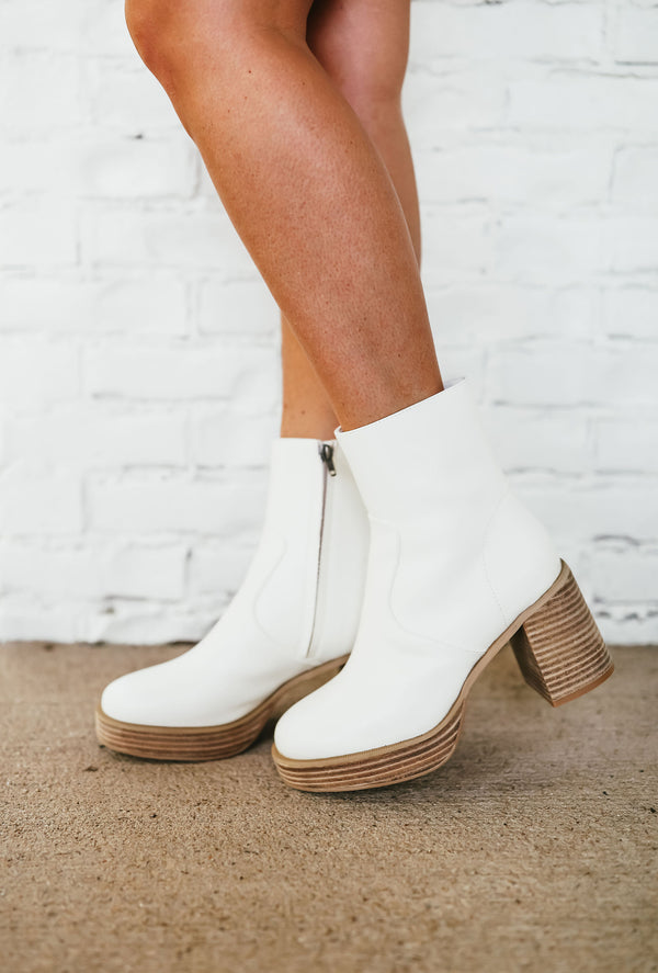 Finley White Booties