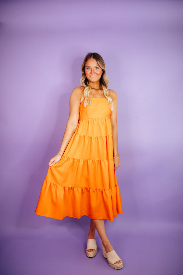 Tangerine Midi Dress