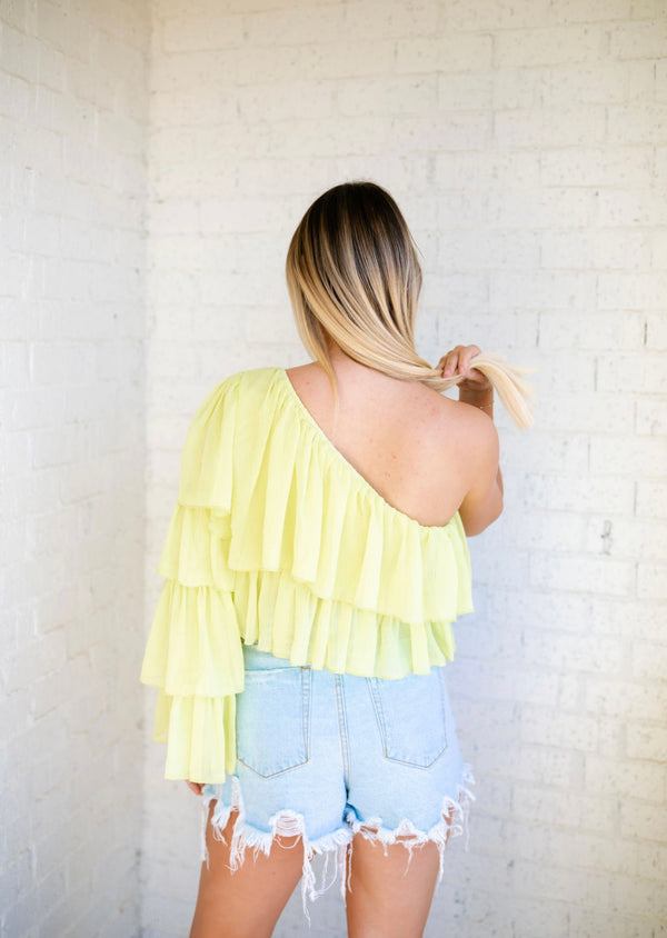 Becca One Shoulder Ruffle Top